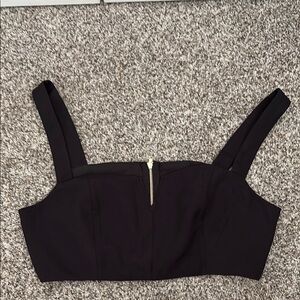 Black Zipper Back Going Out Bralette Women's Top
